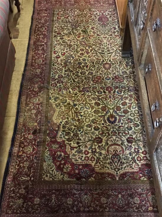 Persian part silk close pattern ivory ground rug